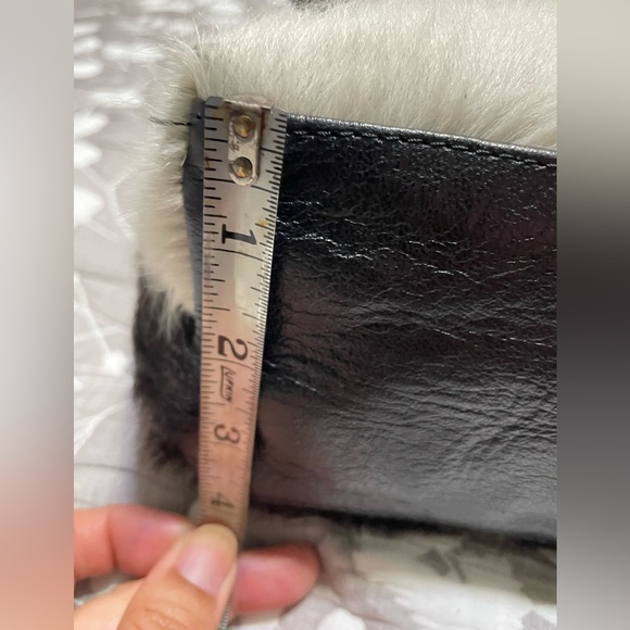 DAMARE, WOMEN'S SHOULDER BAG, Genuine cowhide leather, black white - Picture 7 of 17